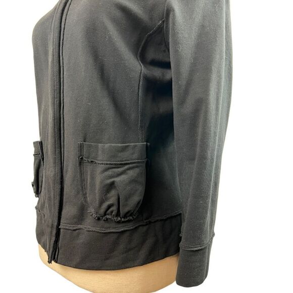 Club Monaco Black Snap Front Raw Edge Cardigan Sweater Blazer M - Picture 4 of 12